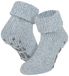 Apollo Woll Damen Haussocken mit rutschfester Sohle – Hellblau – 35-38