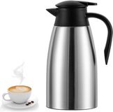 Bouteille isotherme en acier inoxydable, double paroi, bouteille à café sous vide de 70 oz, distributeur d'eau chaude, de thé et de boissons chaudes, reste chaud pendant 24 heures (Argent, 2L)