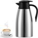 Bouteille isotherme en acier inoxydable, double paroi, bouteille à café sous vide de 70 oz, distributeur d'eau chaude, de thé et de boissons chaudes, reste chaud pendant 24 heures (Argent, 2L)