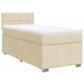 vidaXL Boxspringbed met matras, crème, 90x200 cm, stof