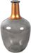 Countryfield Bloemenvaas Firm Big Bottle - transparant grijs/koper - glas - 15 x 25 cm