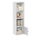 Furinno Luder Boekenkast met 4 niveaus en opbergkast met 1 deur, wit