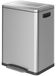 HOMCOM Poubelle 40 litres, modèle à marchepied avec 2 bacs intérieurs, couvercle et pédale, argent