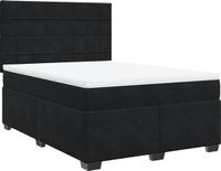 vidaXL Boxspringbed met matras, fluweel, zwart, 160x200 cm
