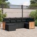 Maison Exclusive - Ensemble de meubles de jardin 6 pièces avec canapé et coussins, noir, en polyrotin