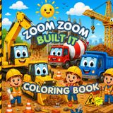 Zoom Zoom Built It Coloring Book: Fun Construction Trucks, Builders, and Worksite Adventures for Kids Ages 2–6