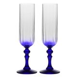 KROSNO Champagne glazen 2 x 220 ml, Kobaltbaluwe steel, Collectie Bubble