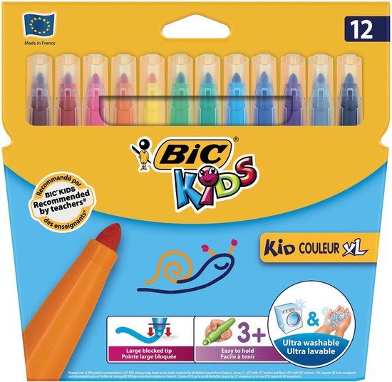 Bic Kids Kid Couleur XL - Viltstiften - 12 stuks