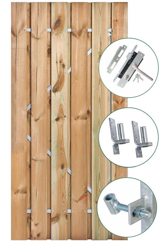 Merkloos Tuindeco Tuindeur Privacy grenen 120 cm