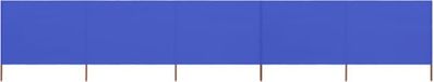 vidaXL - Windscherm - 5-panelen - 600x120 cm - stof - azuurblauw