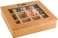 APS Houten theebox met 12 vakken, licht hout