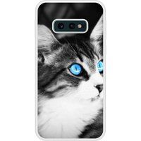 Samsung Bedrukt siliconen hoesje compatibel met Galaxy S10e Chat yeux bleu