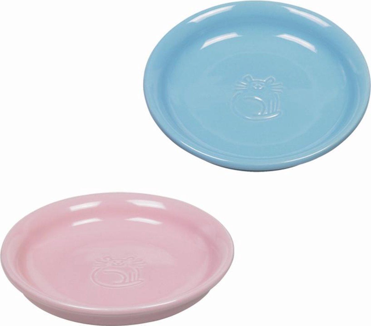 Nobby stenen voerschotel - kat - roze - 14 cm