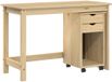 vidaXL Bureau - Kast - Set - 2 Stuks - Bruin - Massief Grenenhout