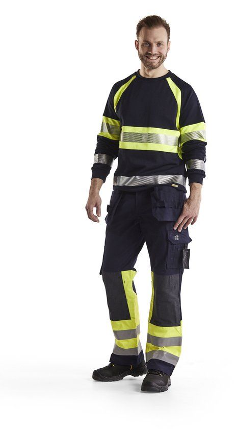 Blåkläder Multinorm werkbroek 1479-1514 - Marine/High Vis Geel - Maat 64