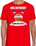 Bellatio Decorations Fun Kerstshirt / Kerst t-shirt Did anybody hear my fart rood voor heren - Kerstkleding / Christmas outfit M