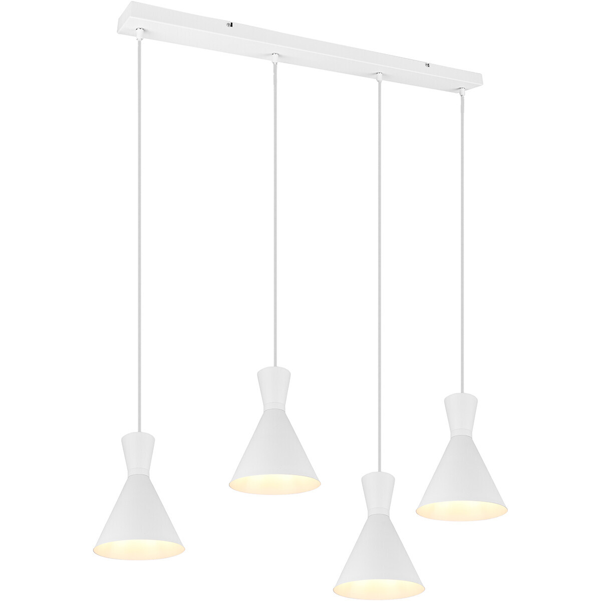 BES LED LED Hanglamp - Trion Ewomi - E27 Fitting - 4-lichts - Rechthoek - Mat Wit - Aluminium