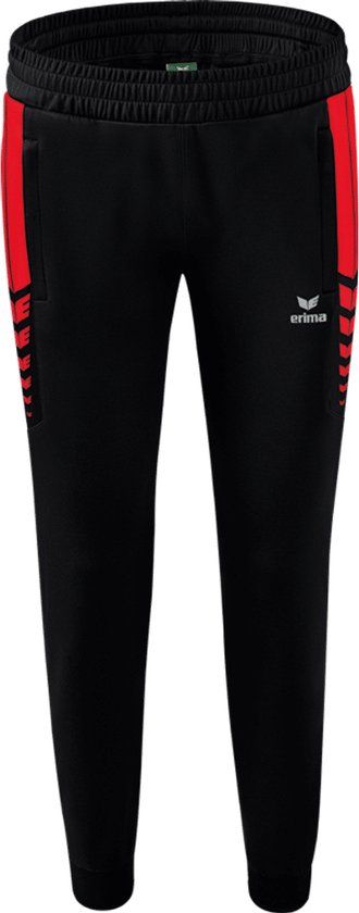 ERIMA Team Presentatiebroek Kind Zwart-Rood Maat 140 | Voetbal Trainingsbroek voor Kinderen | Unisex
