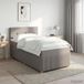 vidaXL Boxspringbed met matras met hoofdeinde Taupe 90 x 200 cm Stof