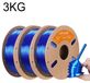 StarTech TPU filament, 1,75 mm - Filament voor 3D-printer - Flexibel, Shore 90A - Maattolerantie ±0,03 mm - Spoel van 3 kg - Transparant blauw