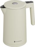 KitchenBrothers Bouilloire - 1.7L - Avec contrôle de température - Sans PFAS et sans BPA - Fonction maintien au chaud - Affichage - Double paroi - 2200W - Beige