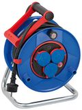 Brennenstuhl GARANT Bretec Kabelhaspel voor industrie/bouwplaats, met 25 m verlenging en 3 stopcontacten IP44 (speciaal kunststof, outdoor, Made in Germany) blauw