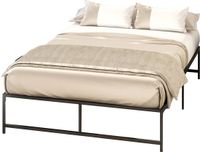 HOMCOM Cadre de lit Acier 141,5x196x36cm Noir