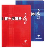 Clairefontaine Muziek- en zangschrift, 170 x 220 mm, Cahier, Softcover, Lijn, Blauw, Rood
