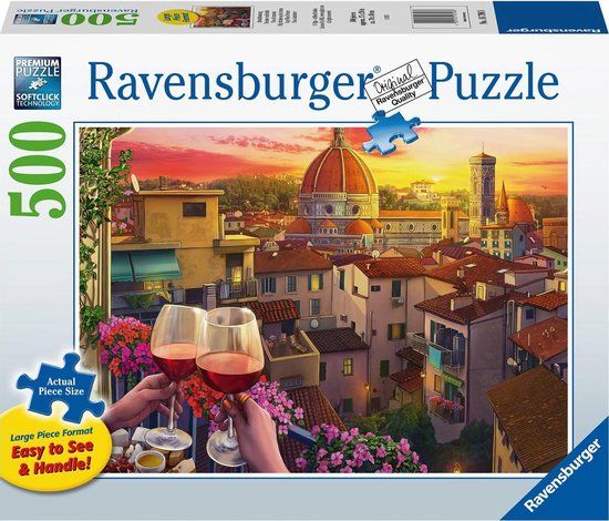 Ravensburger Puzzel Wijn drinken op het terras - 500 stukjes - Legpuzzel