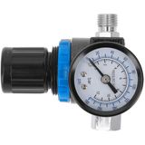 Högert Technik Drukregelaar met manometer, 1/4 inch voor verfpistolen, persluchtgereedschap, compressoraccessoires, instelbare luchtdrukregelaar tot 12 bar, 174 psi