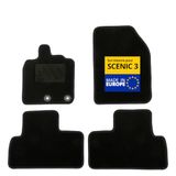 DBS - Automatten - op maat gemaakt voor Scenic 3 (2009-2016) - met bevestigingsclips - antislip vloermatten voor auto - 4 stuks