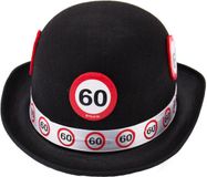 Folta Party Products Folat 60 Jaar verkeersbord Zwarte Bolhoed