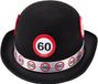 Folta Party Products Folat 60 Jaar verkeersbord Zwarte Bolhoed