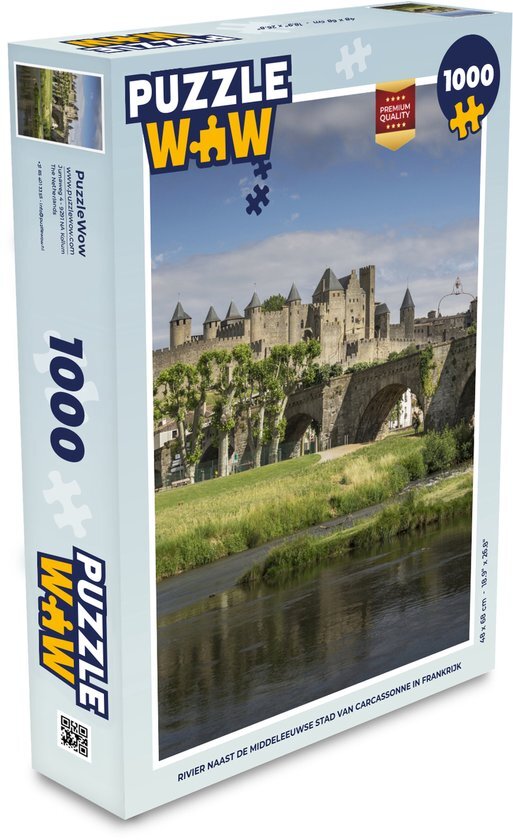 MuchoWow Puzzel Carcassonne - Rivier - Kasteel - Legpuzzel - Puzzel 1000 stukjes volwassenen