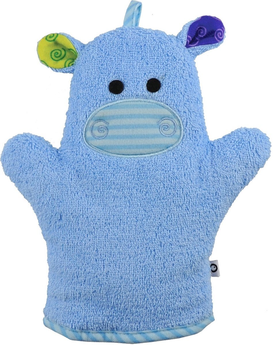 Zoocchini washandje - Henry the Hippo blauw