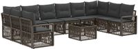 vidaXL Tuinbankenset 11 st Grijs poly rattan