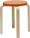 Artek E60 kruk - poten berken / zitting oranje