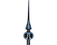Decoris Kerst piek - Donkerblauw - 26 cm - Glas - Glans