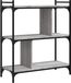 vidaXL Boekenkast 3-laags 76x32x88 cm bewerkt hout grijs sonoma