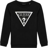 Guess Meisjes Sweatshirt 10 jaar Katoen Fleece Ronde hals Lange mouw Wit/Zwart