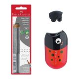 FABER-CASTELL Schrijfset met 6 HB-potloden en lieveheersbeestje puntenslijper