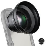 NEEWER HD 65 mm telelens voor smartphone camera met zonnekap alleen voor 17 mm schroefdraad lensachterplaat & mobiele telefoon kooi, 1,7 x zoomlens compatibel met iPhone 16 15 S25 S24 Ultra Android