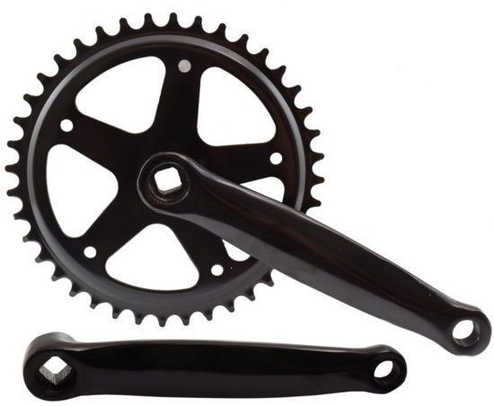 Crankset spieloos 40t staal 18 zwart 170mm - ZWART