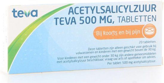 Acetylsalicylzuur 500 mg - 20 tabletten
