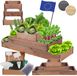 Modo24 ZP09 Carré Potager Surélevé En Escalier Modulable, Bois De Pin, Herbes/légumes, Jardin/terrasse/balcon, 27x90x30 Cm, Marron