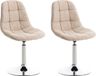 CLP Emil Set van 2 eetkamerstoelen - Stof creme