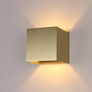 HELDR! Wandlamp Kubus Goud - 12x12x12cm - 1x G9 LED 3,5W 2700K 350lm - IP20 - Dimbaar > wandlamp goud | wandlamp binnen goud | wandlamp hal goud | wandlamp woonkamer goud | wandlamp slaapkamer goud | led lamp goud | sfeer lamp goud