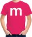 Bellatio Decorations Shoppartners Bv Letter M verkleed t-shirt - roze - voor kinderen - 146/152