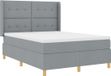 vidaXL Boxspring bed met hoofdeinde Lichtgrijs 140 x 200 cm Stof