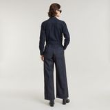 G-Star Tailored wrap jumpsuit l/s wmn - Dames - Jumpsuits - XS - Katoen - Lange mouw - Reverskraag - Borstzak, Zijzakken - Standaardmouw - worn in adrift cobler